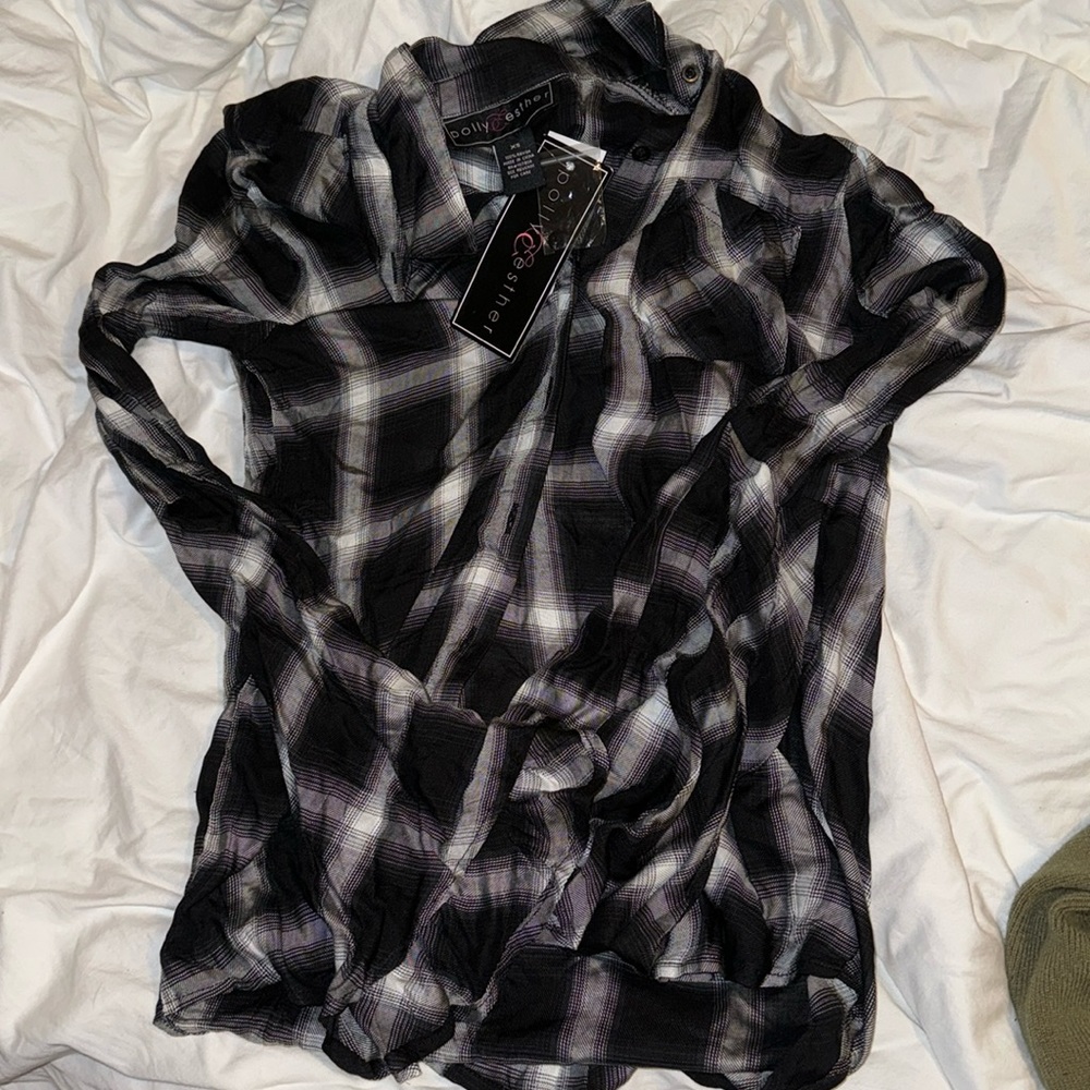 Black and white plaid shirt